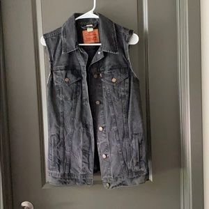 Levis black denim vest